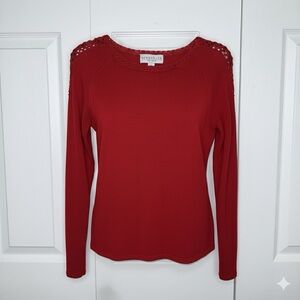 Versailles New York Vintage Vibrant Red Knit Sweater Size Medium